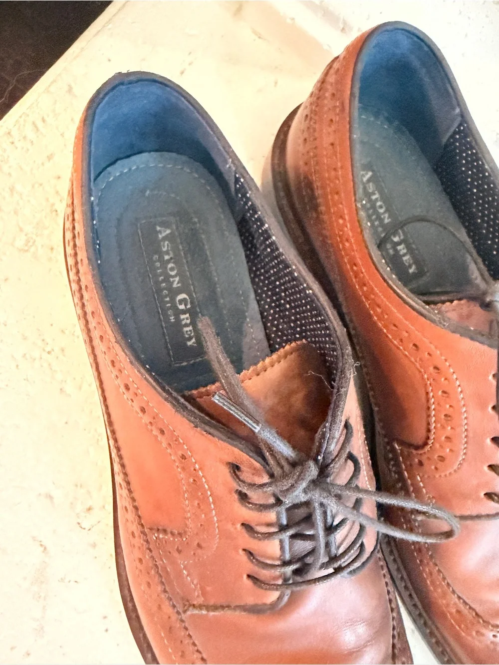 Men's Brown Leather Wingtip Oxfords - Classic Dress Shoes
